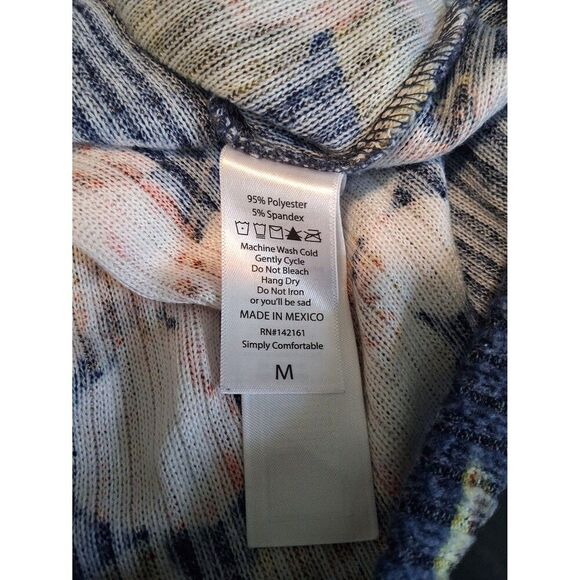 LuLaRoe Top Blue Magnolia Floral Medium 10/12 14 - Picture 7 of 8